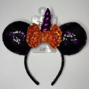 Disney Collection Girls Halloween Unicorn Minnie Mouse Ears Headband NEW